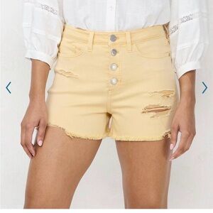 LC Lauren Conrad Yellow Distressed Women Shorts